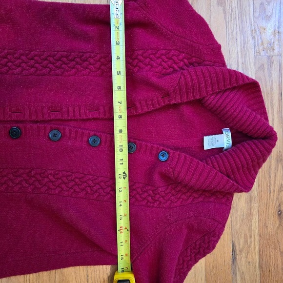 Orvis Long Sleeve Cardigan Sweater Women M Cashmere Wool Red Button Up Knitted - Picture 5 of 6